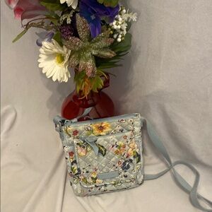 NWOT Vera Bradley Blue Crossbody Bag with Floral Design